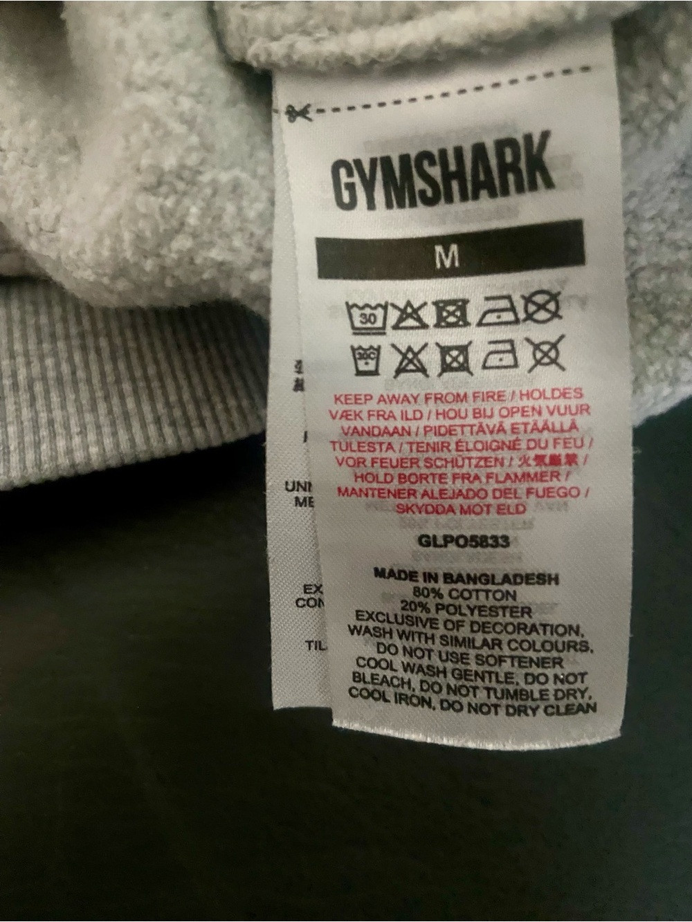 💛🩵🩷💚🏋🏽♀️🦈GYMSHARK MEDIUM CREWNECK Heather Gray Multi-colored Embroidered Logo - Picture 6 of 6